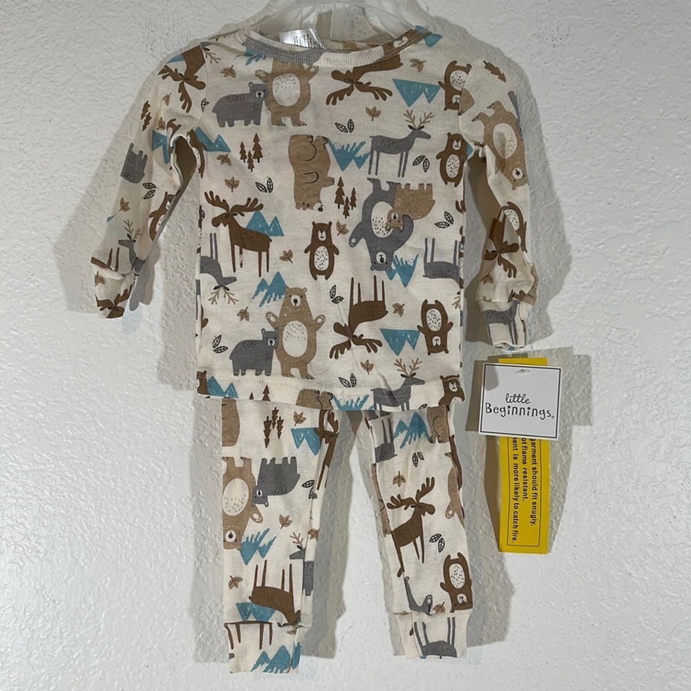 LITTLE BEGINNINGS 2 Piece Pajama Set Top & Pant Size 12 months New